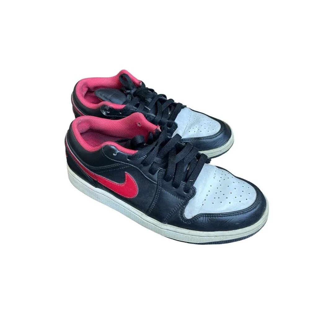 Jordan Air Jordan 1 Low White Toe Black Red White Men's Sz 9 Sneakers 553558-063